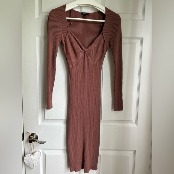 Twist Front Ribbed knit Sweater Dress - Picture 2 of 4